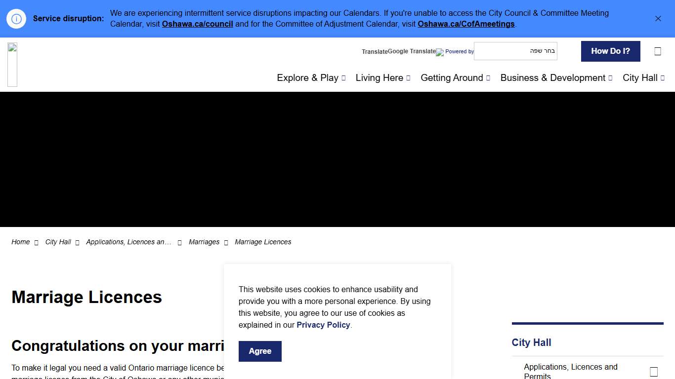 Marriage Licences | City of Oshawa