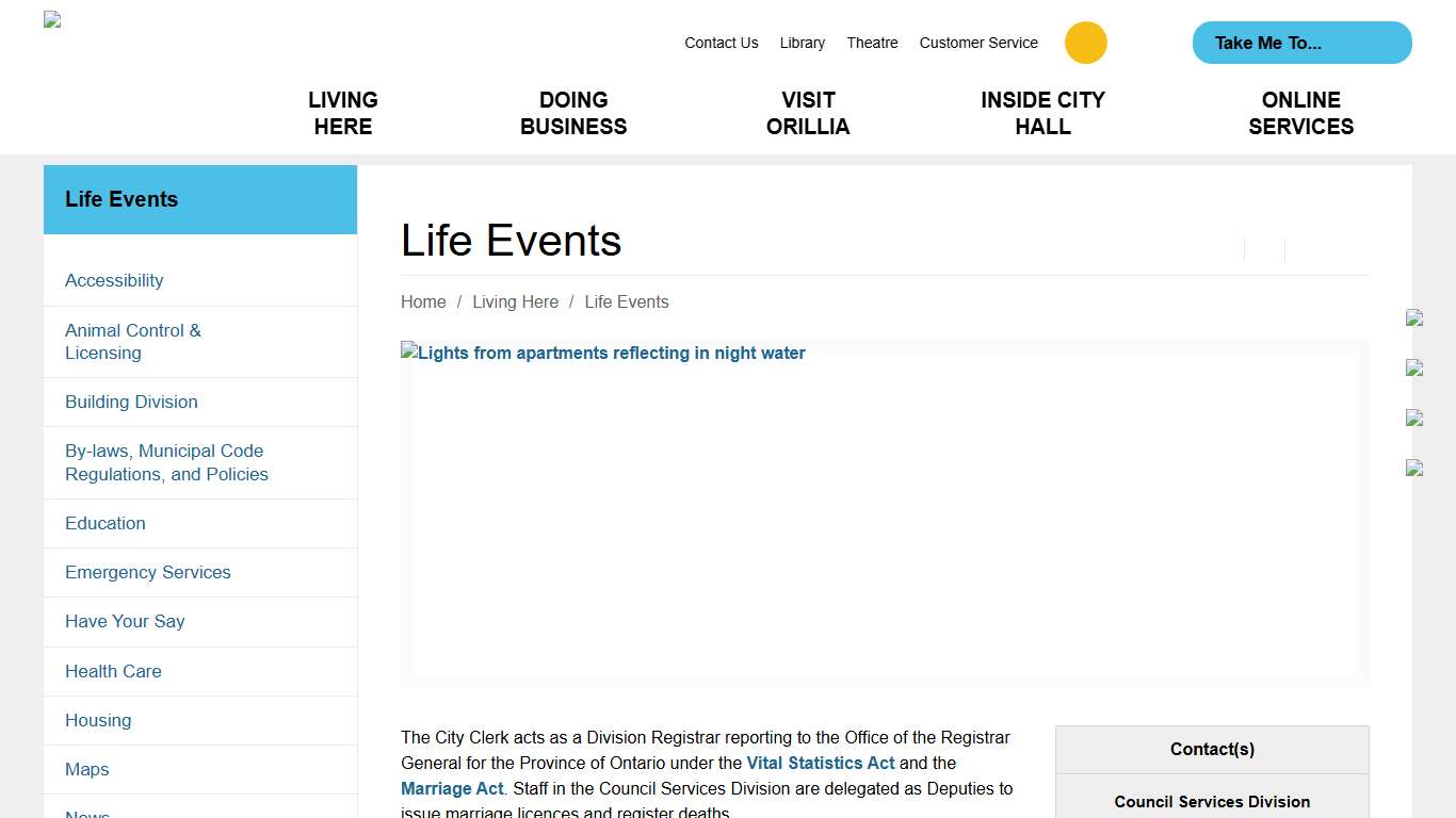 Life Events - City of Orillia